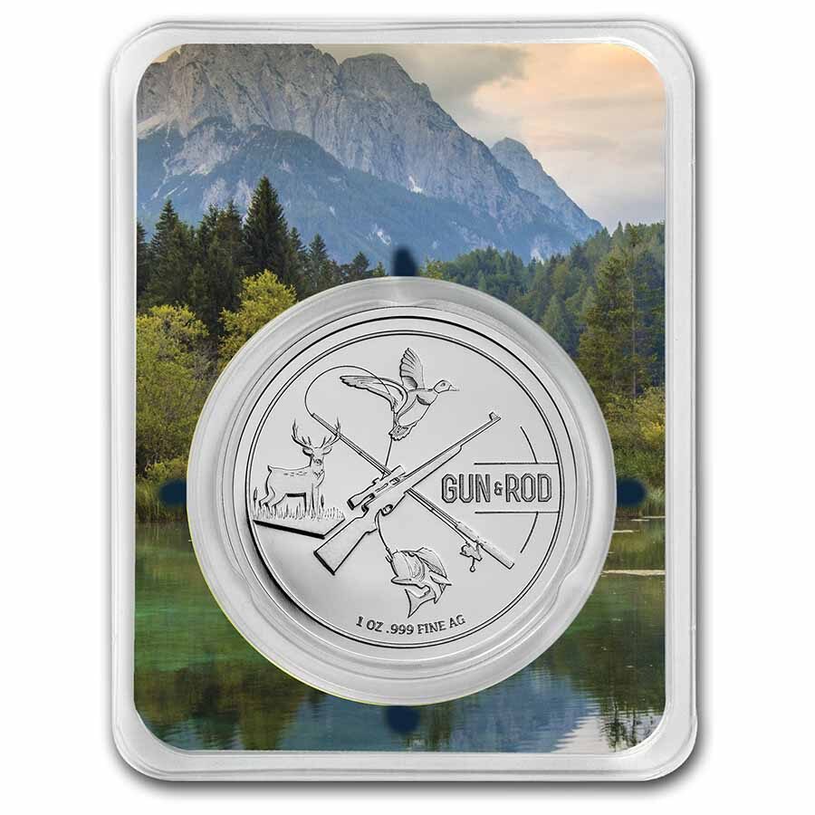 1 oz Silver Round - Gun & Rod (Deer) w/ TEP