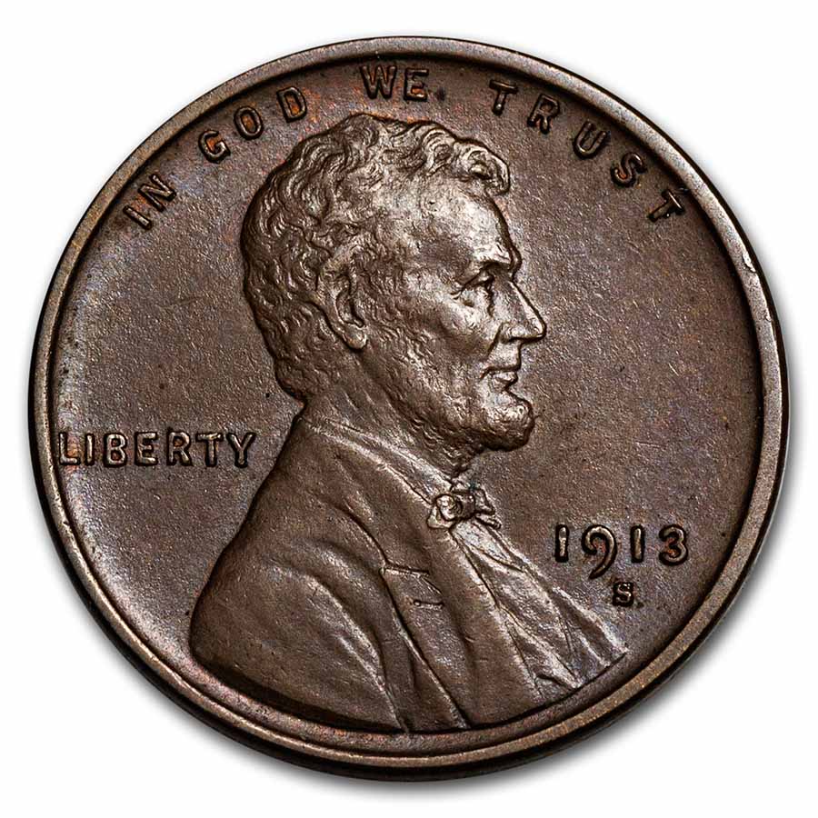 1913-S Lincoln Cent BU (Brown)