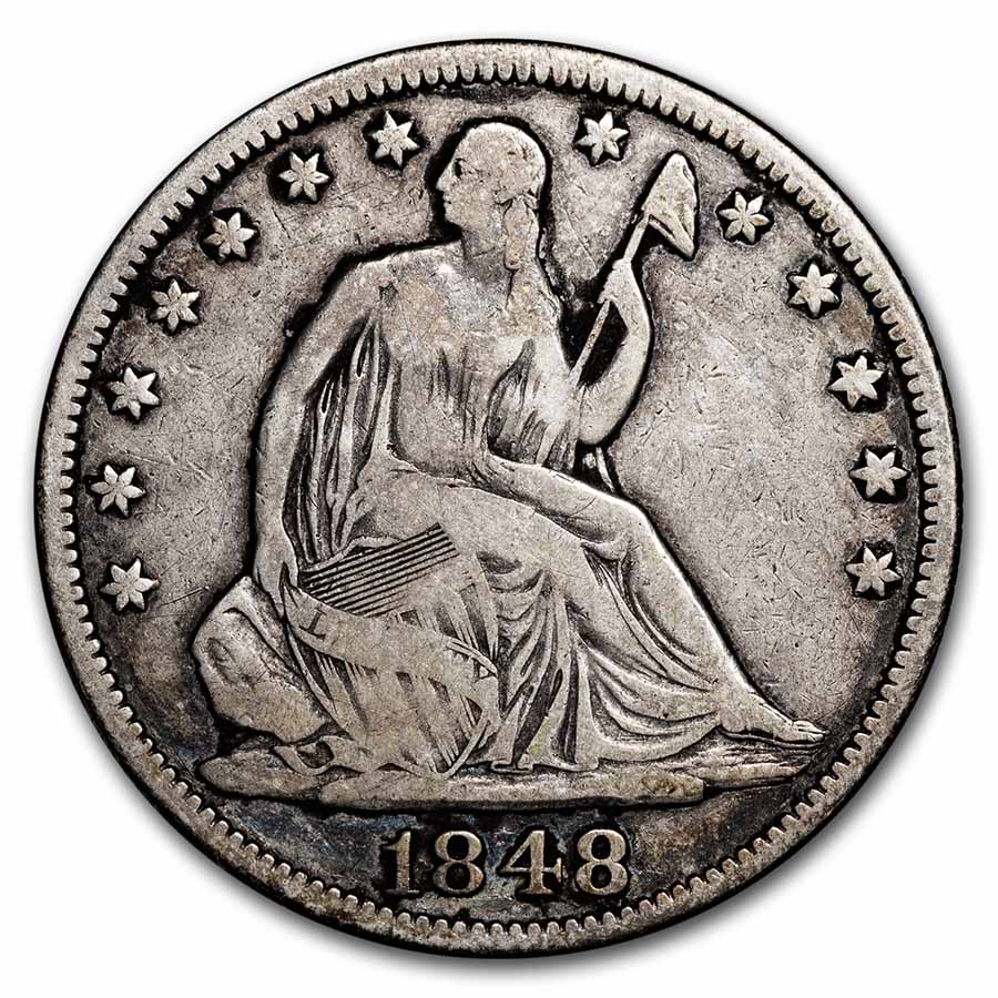 1848 Liberty Seated Half Dollar Fine
