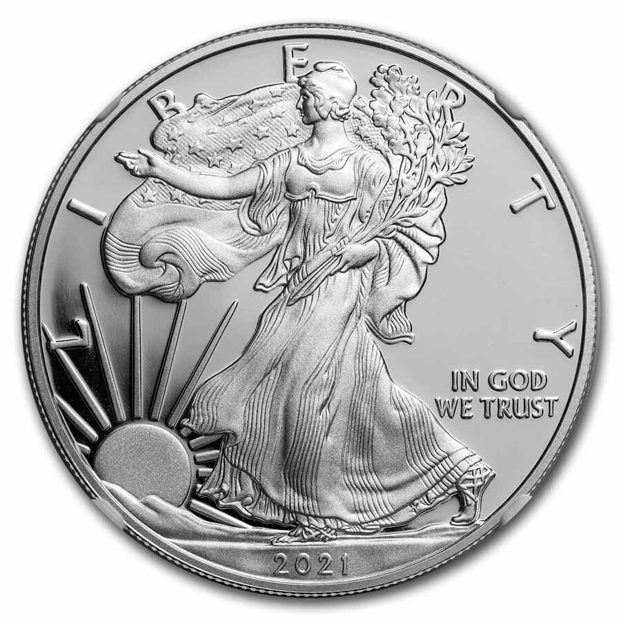 2021-W American Silver Eagle (Type 1) PF-70 NGC (ER, Mercanti)
