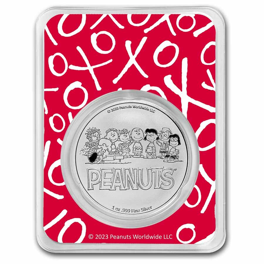 Peanuts® Snoopy Valentine's Day Cards 1 oz Colorized Silver