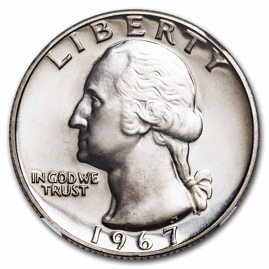 1967 SMS Washington Quarter MS-68 Cameo NGC