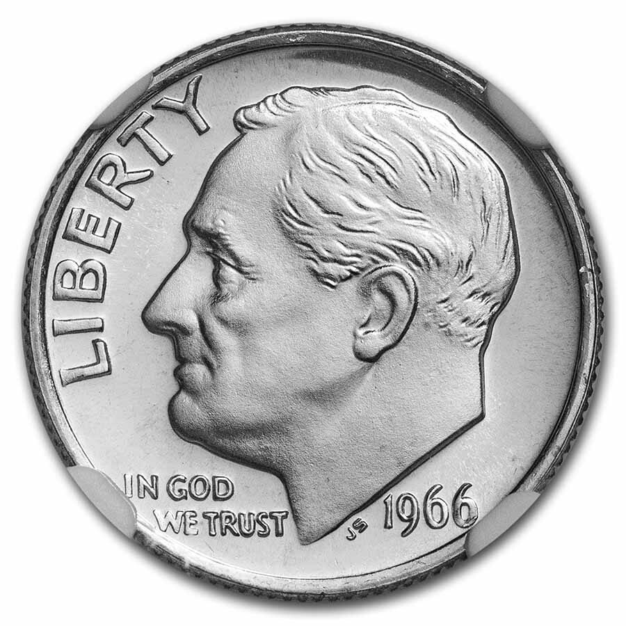1966 Roosevelt Dime SMS MS-69 NGC