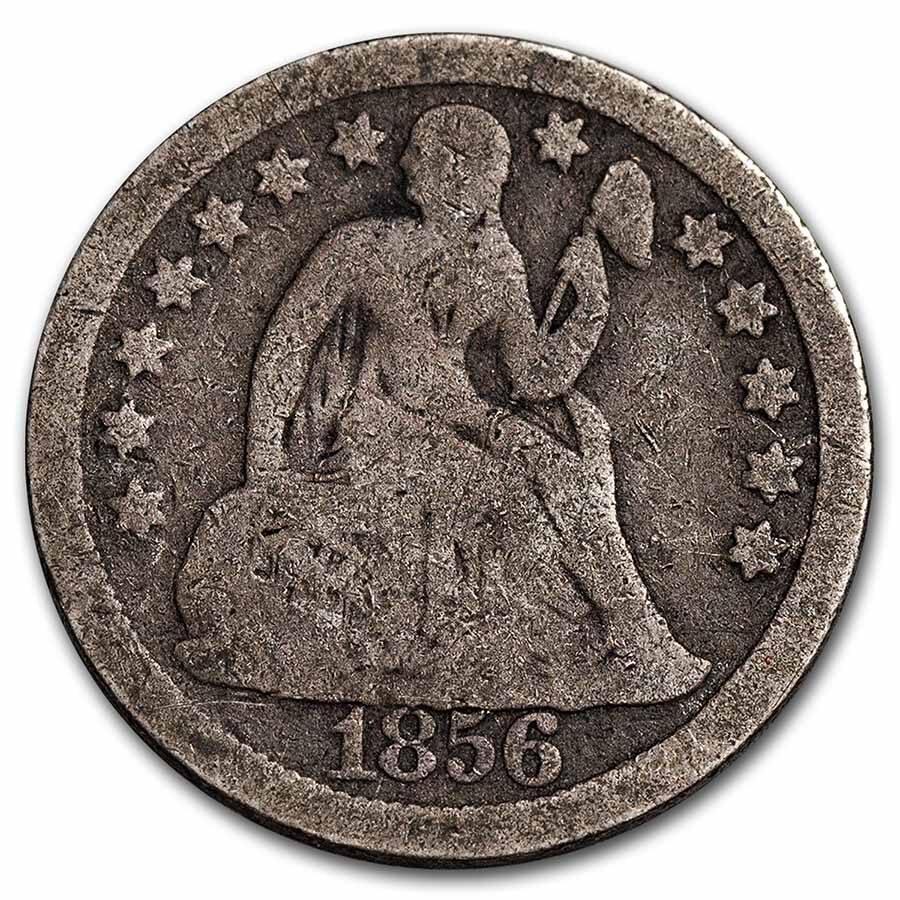 1856 Liberty Seated Dime Large Date VG