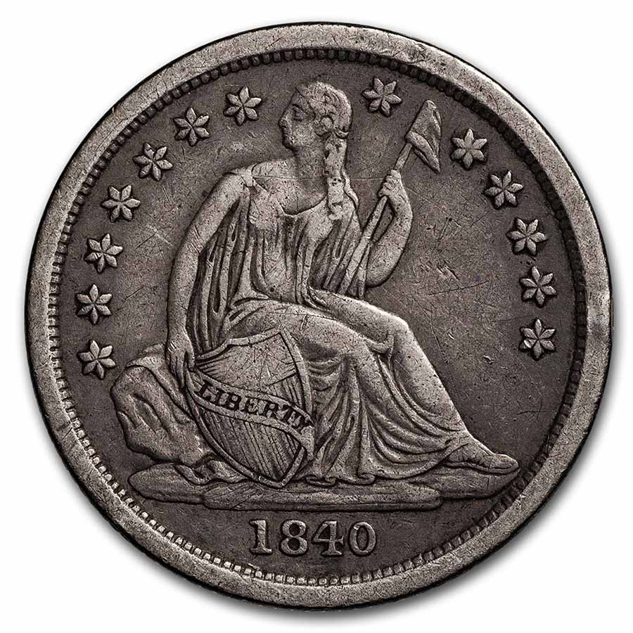 1840 Liberty Seated Dime XF (No Drapery)