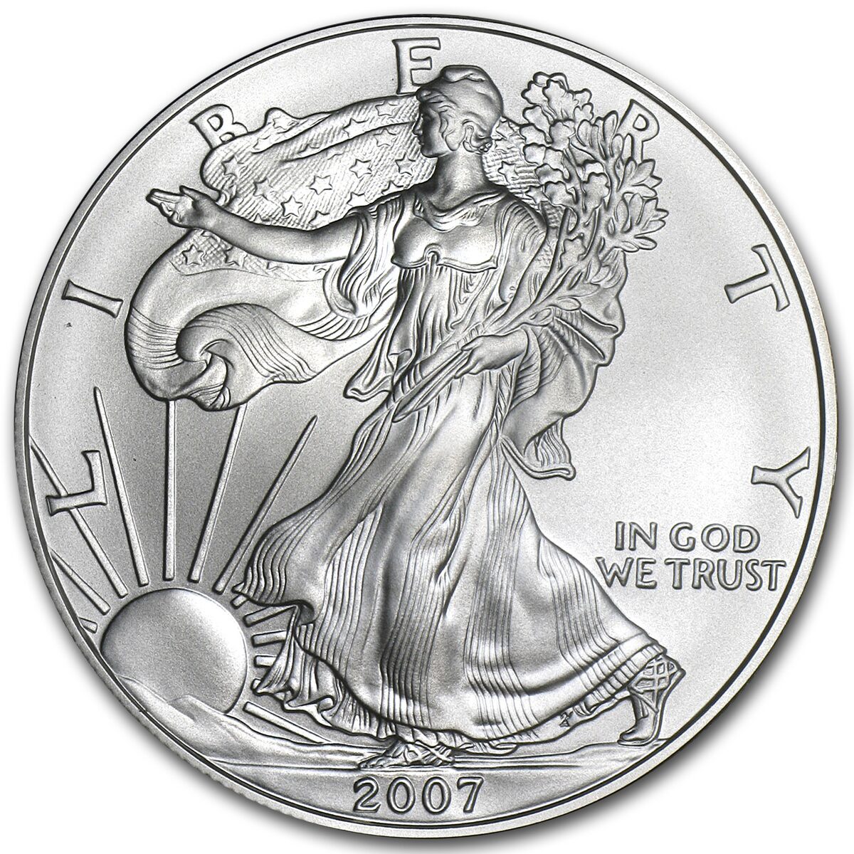 2007-W Burnished American Silver Eagle (w/Box & COA)