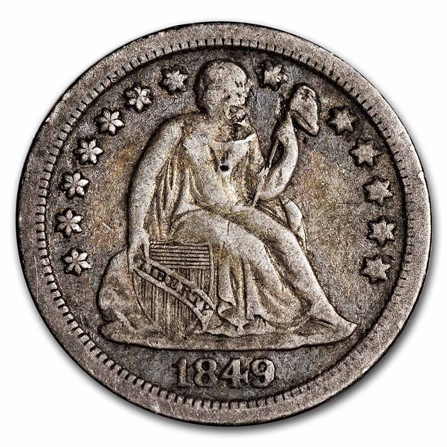 1849-O Liberty Seated Dime XF