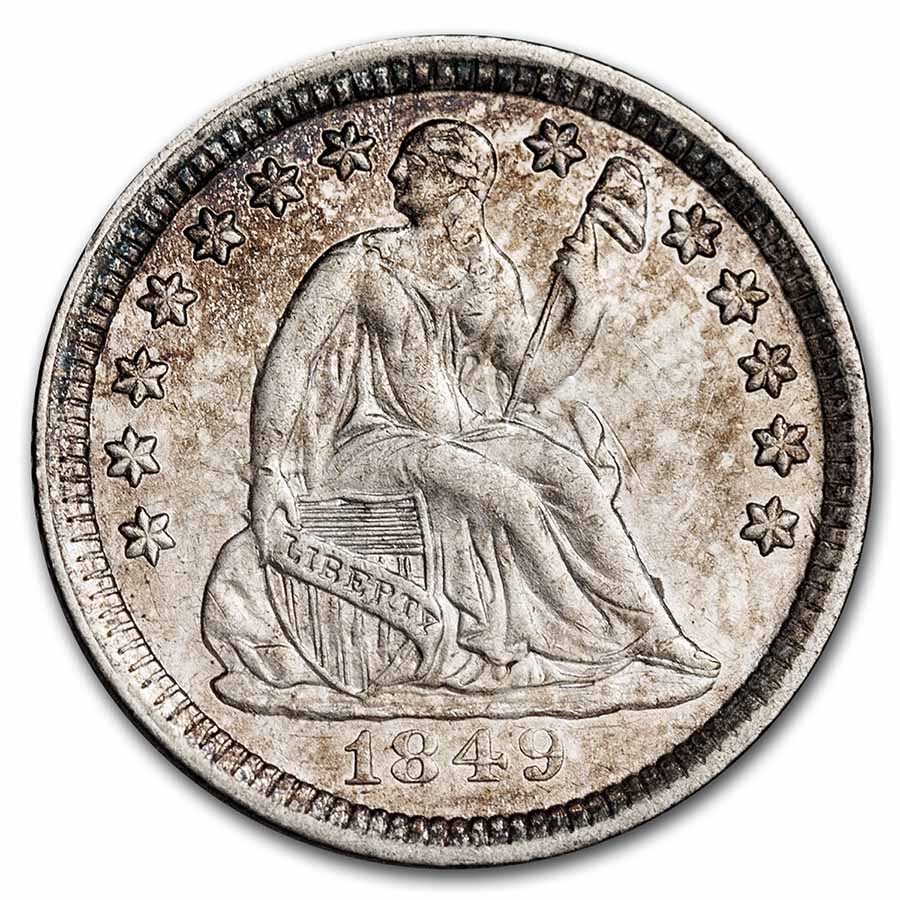 1849 Liberty Seated Half Dime AU
