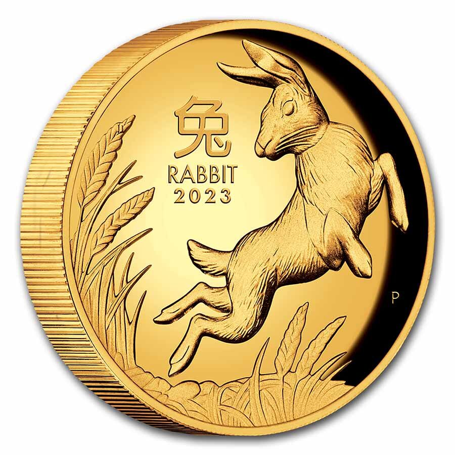 2023 Australia 1 oz Gold Lunar Rabbit Proof (HR, Box & COA)