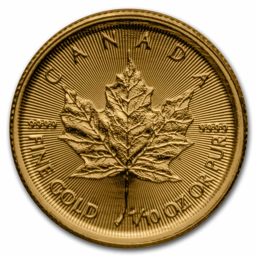 2023 Canada 1/10 oz Gold $5 Treasured Gold Maple Leaf