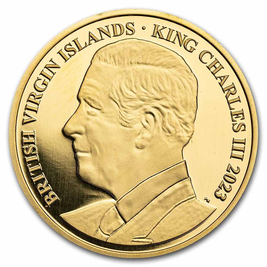 2023 BVI 1 oz Gold Pegasus Reverse Cameo BU