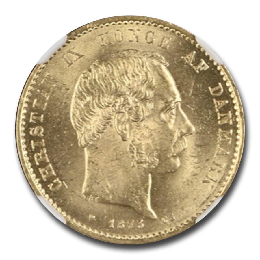 1873 HC CS Denmark Gold 20 Kroner MS-64 NGC