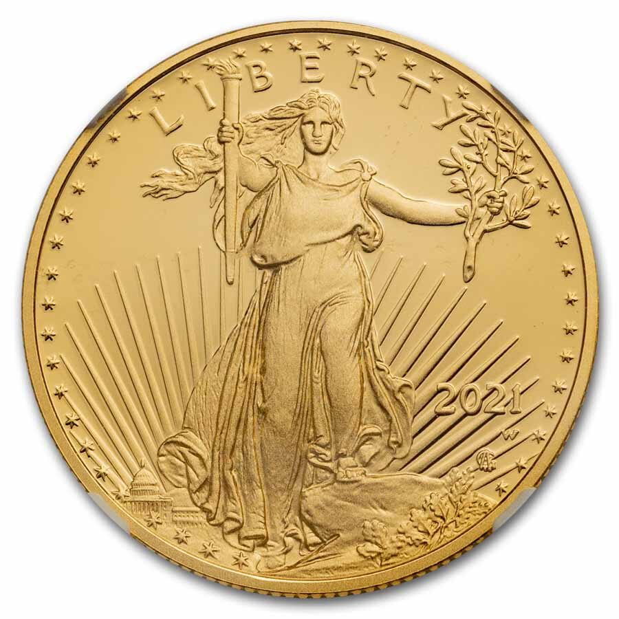 2021-W 1/2 oz Proof Gold Eagle (Type 2) PF-70 NGC