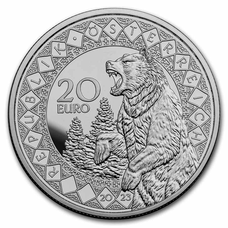 2023 Austria Ag €20 Eyes of the World Healing Power of the Bear