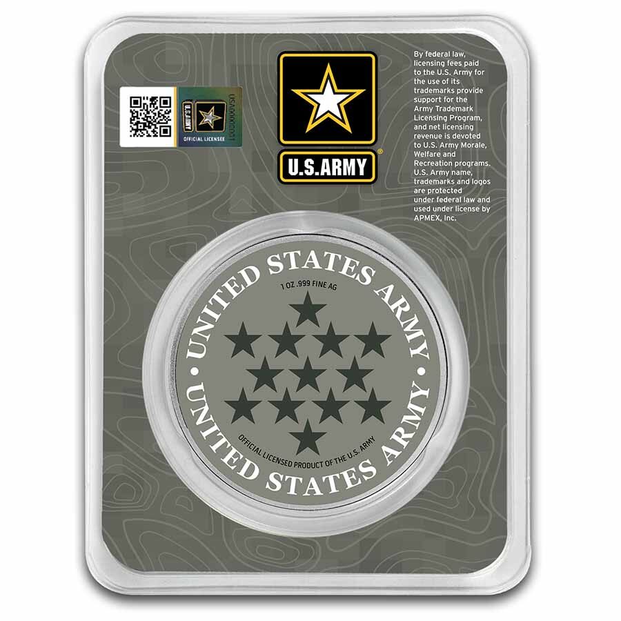 1 oz Silver Colorized Round - U.S. Army Logo ACU (In TEP)