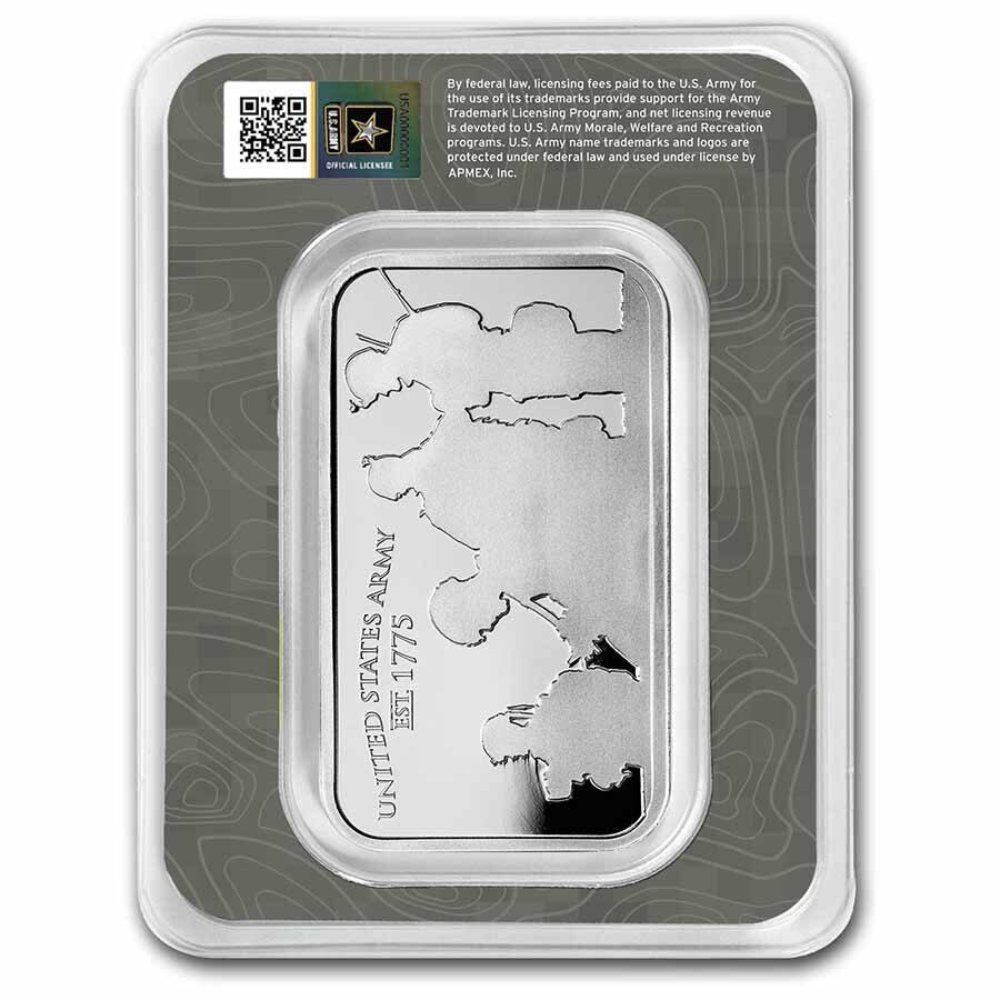 1 oz Silver Colorized Bar - U.S. Army Logo (In TEP)