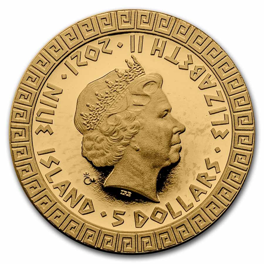 2021 Niue 1/10 oz Gold Proof Mythical Creatures: Cerberus