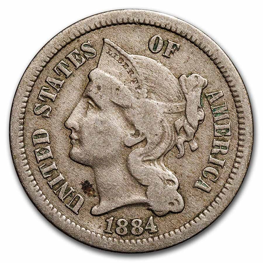1884 3 Cent Nickel VF