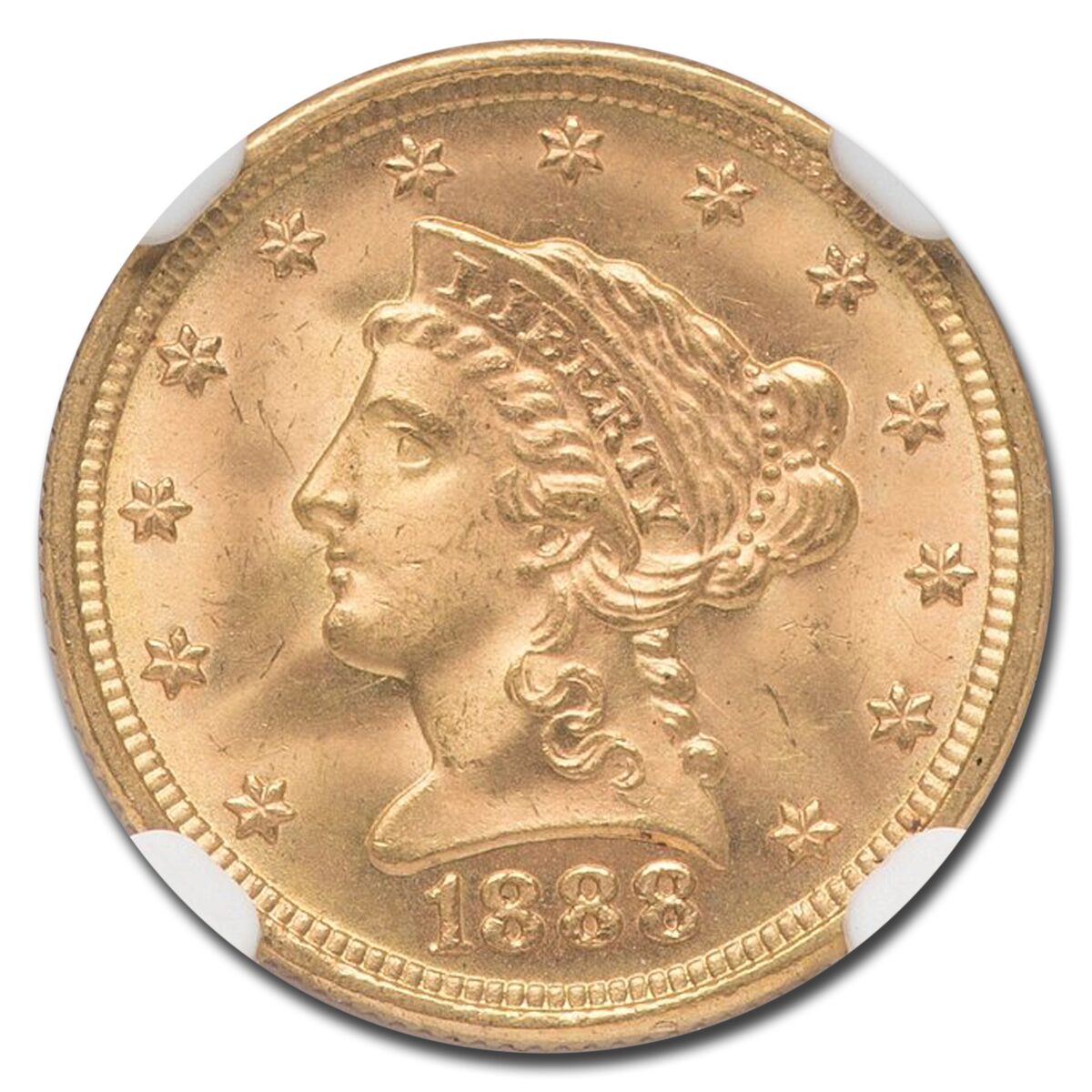 1888 $2.50 Liberty Gold Quarter Eagle MS-66+ NGC (Green Label)