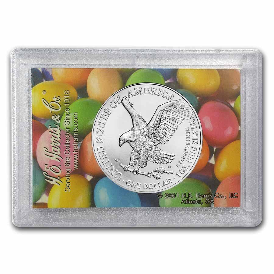 2026 1 oz Silver Eagle - w/Harris Holder, Happy Easter Design