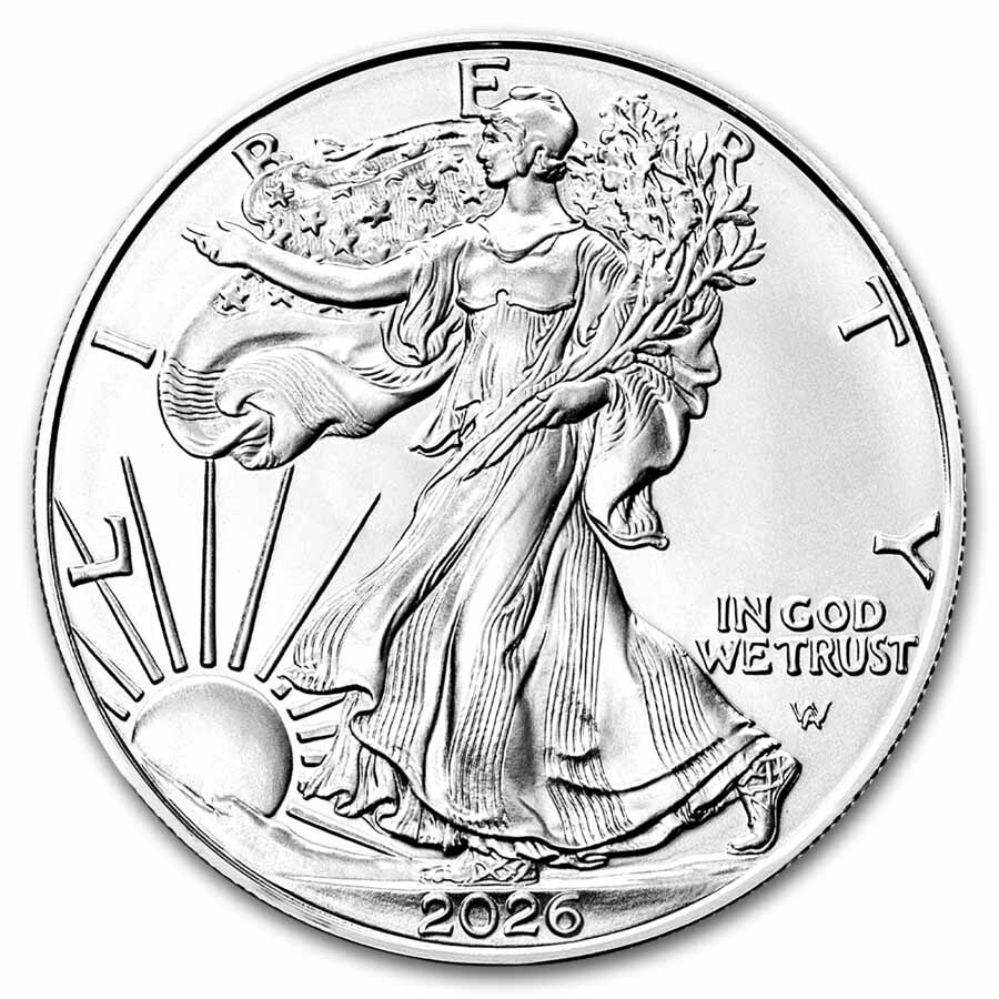 2026 1 oz Silver Eagle - w/Happy Easter, Bunny Ears Card, In TEP