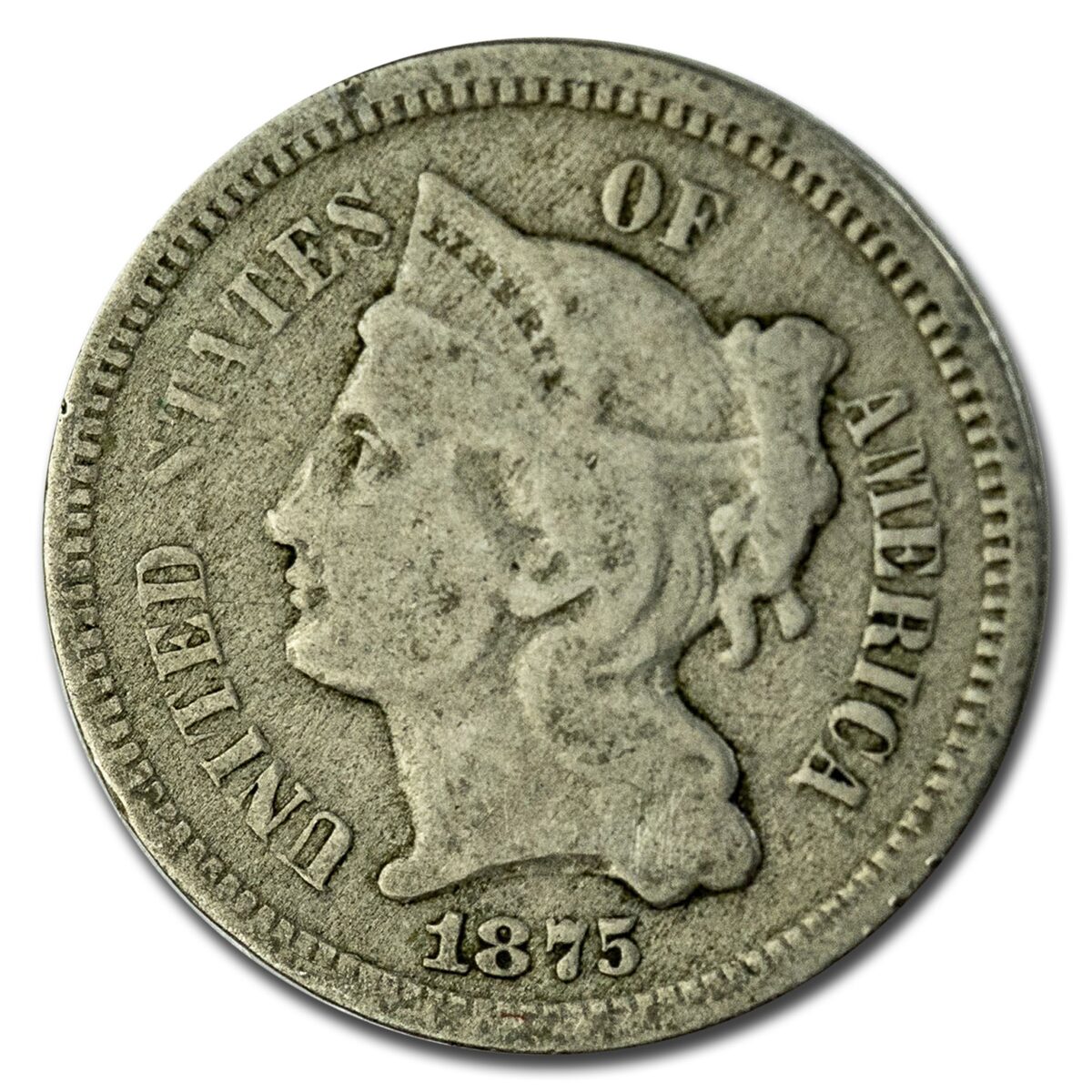 1875 3 Cent Nickel VG