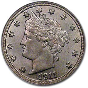 1911 Liberty Head V Nickel MS-62 NGC