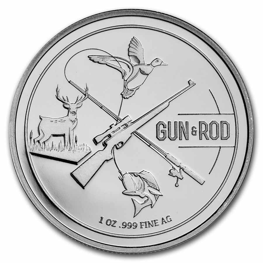 1 oz Silver Round - Gun & Rod (Duck)