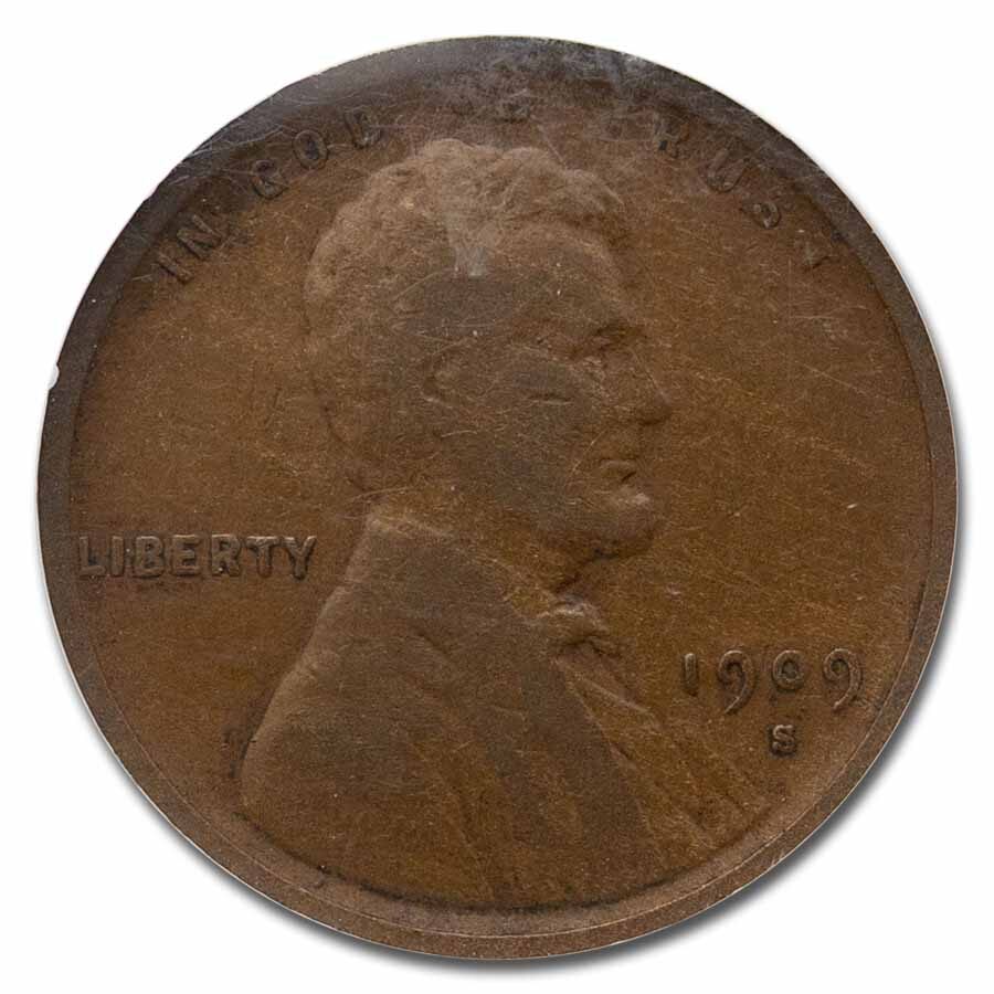 1909-S VDB Lincoln Cent Fine-12 NGC (Brown) CAC