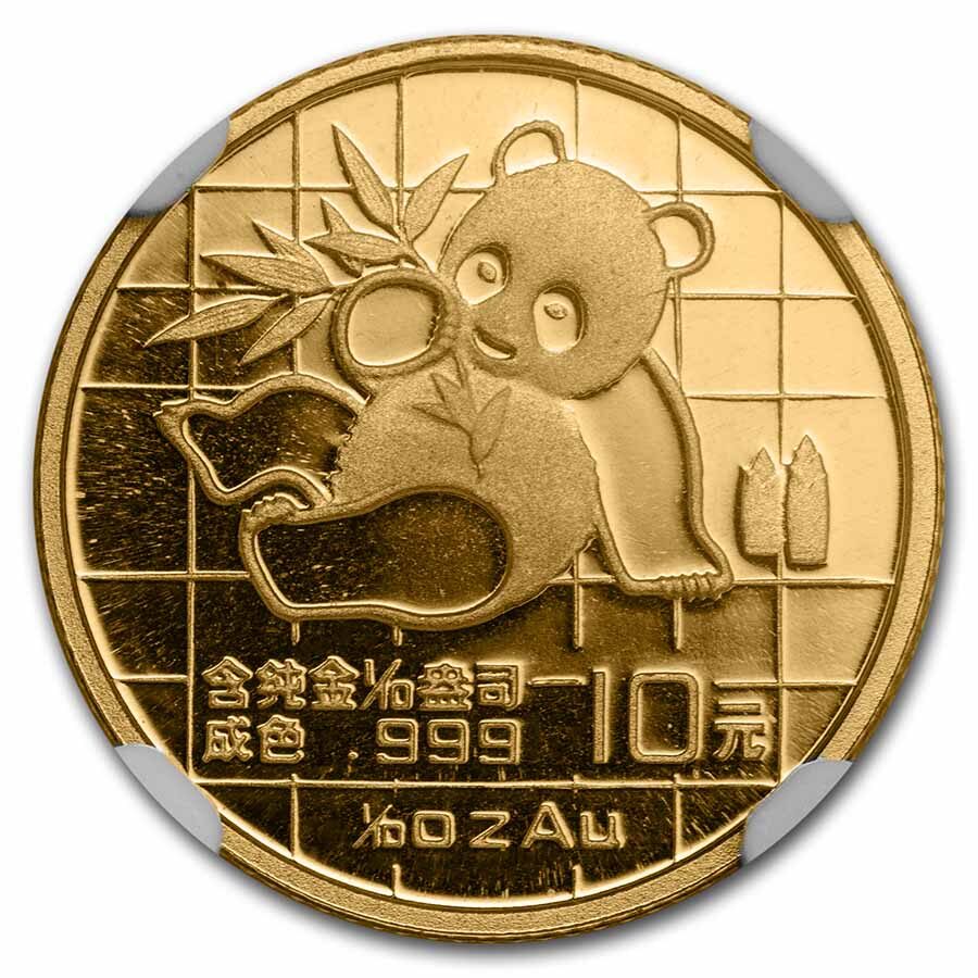 1989 China 1/10 oz Gold Panda Large Date MS-69 NGC