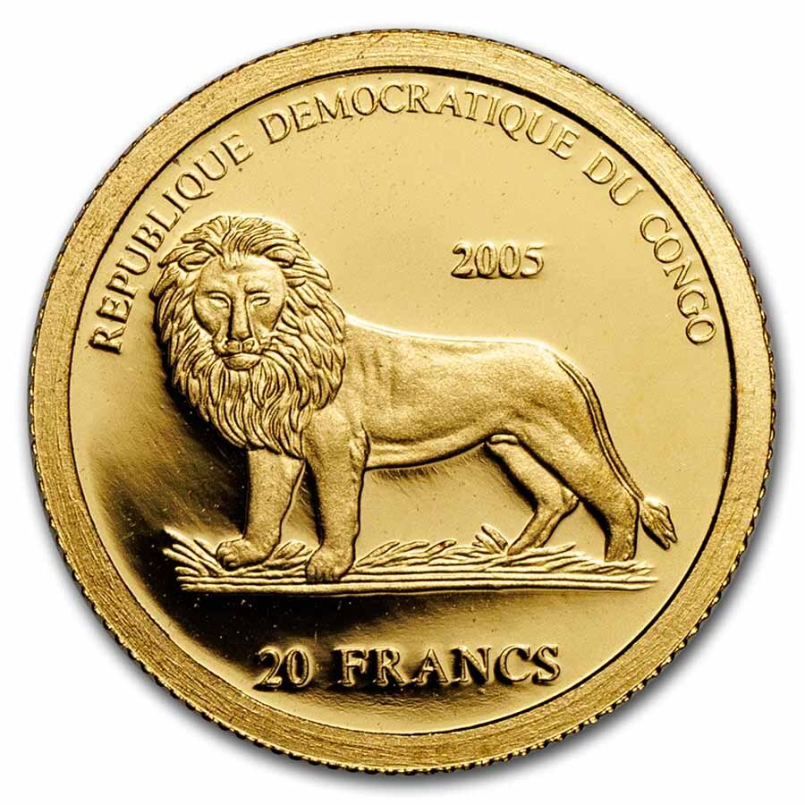 2005 Congo Proof Gold 20 Francs John Paul II