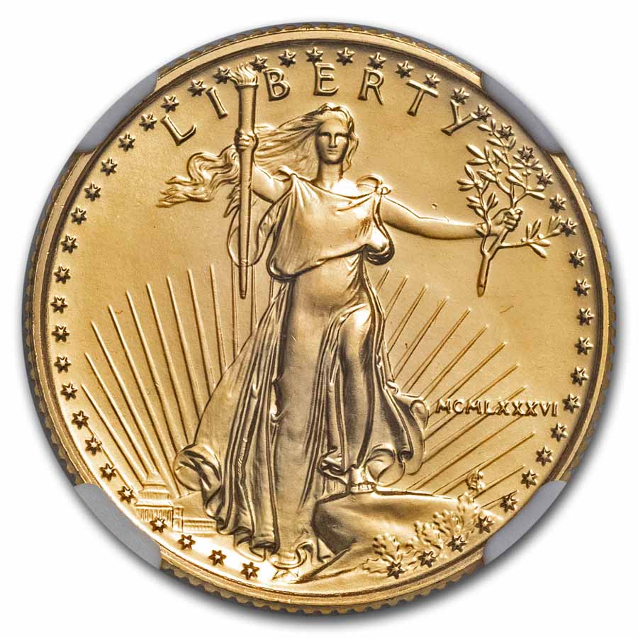 1986 1/4 oz American Gold Eagle MS-69 NGC (Everhart)