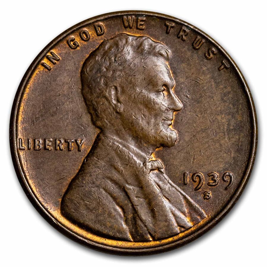 1939-S Lincoln Cent AU