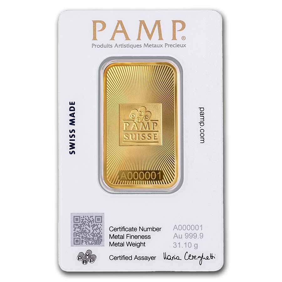 1 oz Gold Bar - PAMP (In Assay)
