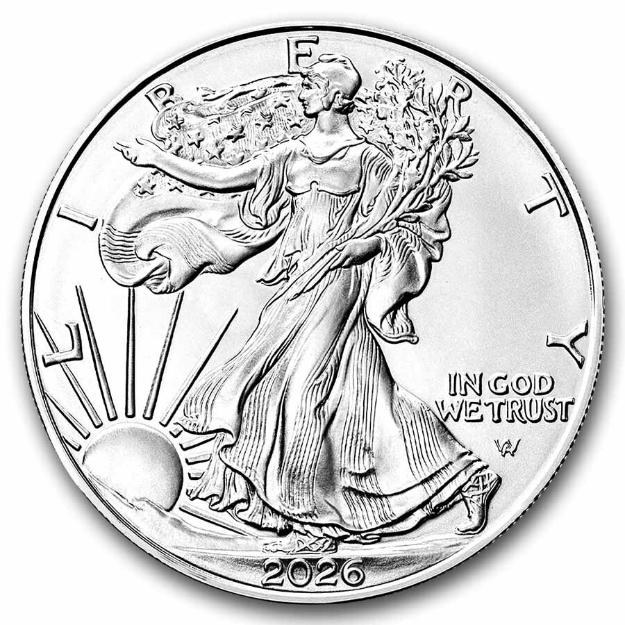 2026 1 oz Silver Eagle - w/Stars & Stripes Burst Card, In TEP