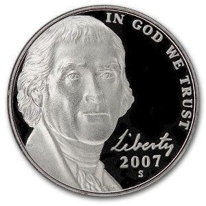 2007-S Jefferson Nickel Gem Proof