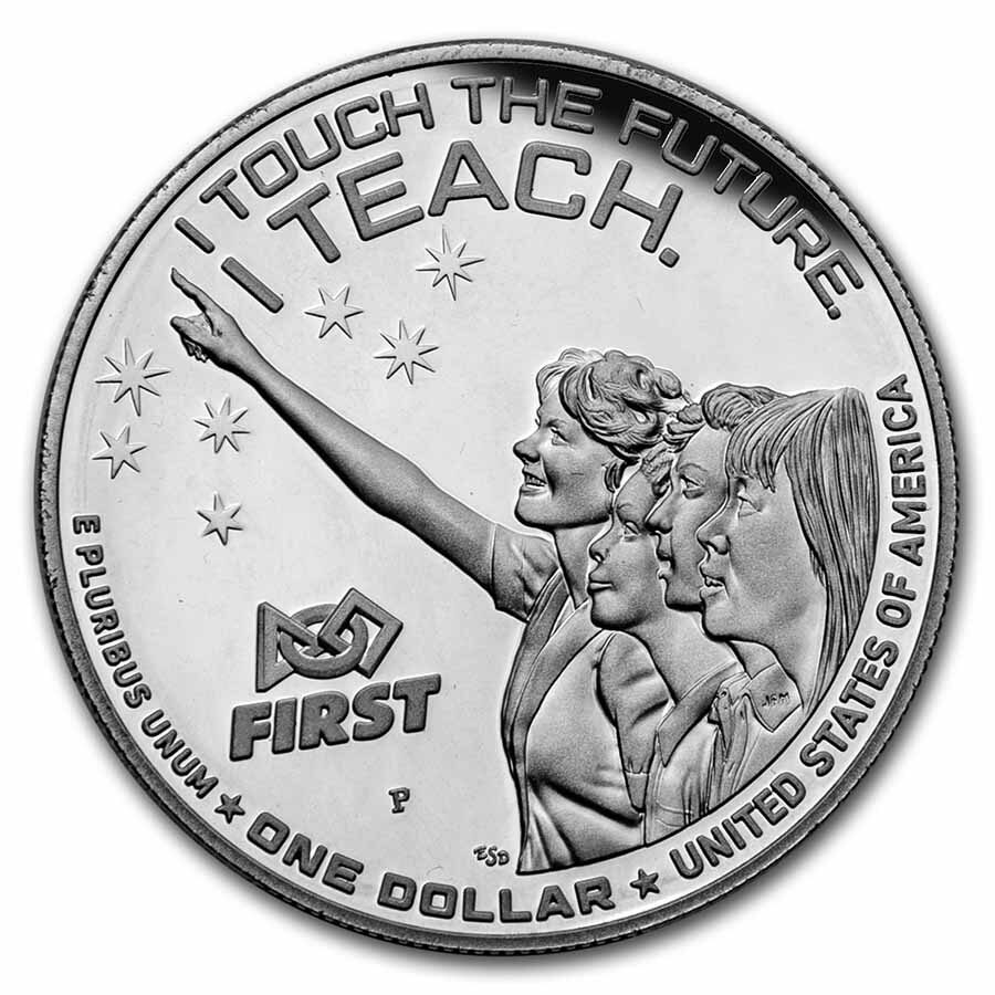 2021-P Christa McAuliffe Commem $1 Silver Proof (w/Box & COA)