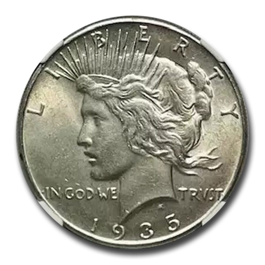 1935 Peace Dollar AU-58 NGC