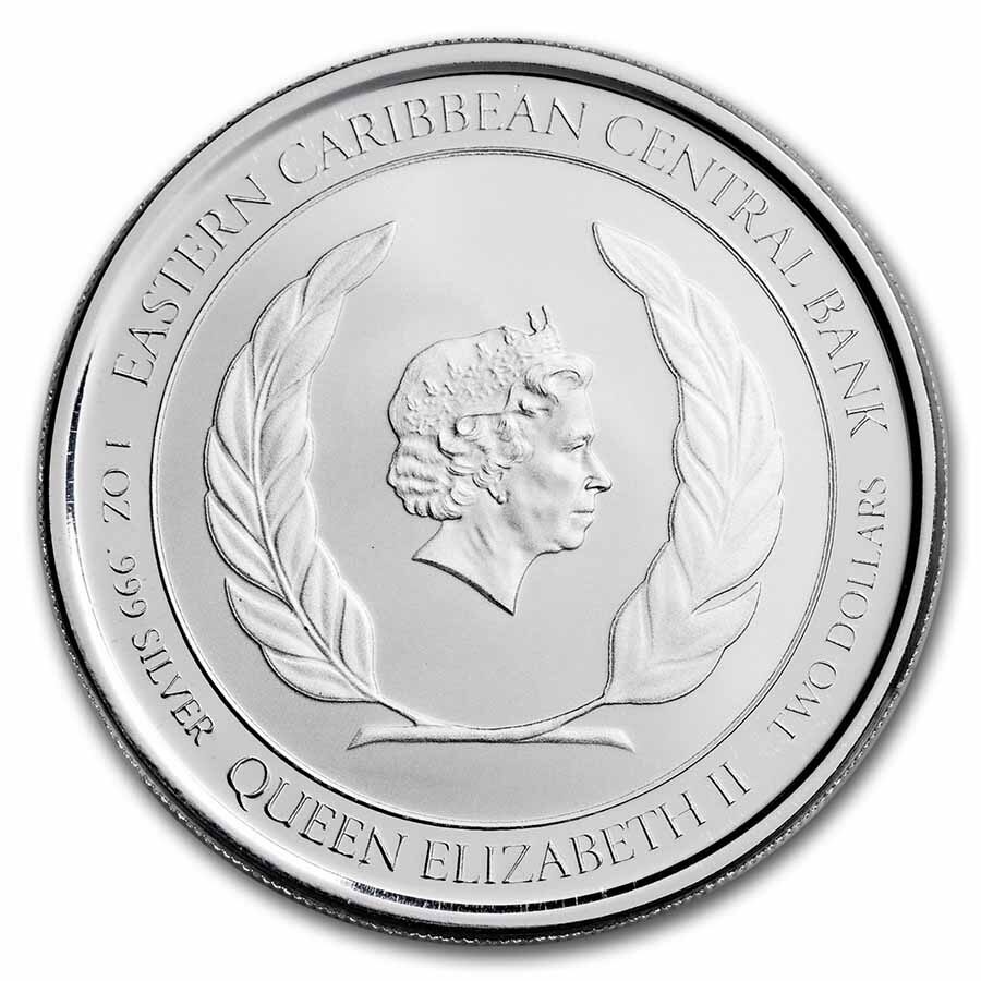 2022 St. Lucia 1 oz Silver Loving Couple BU