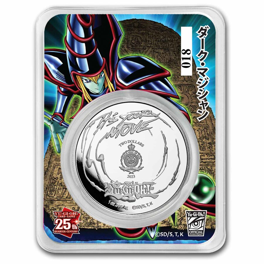 2023 Niue 1 oz Colorized Ag $2 Yu-Gi-Oh! - Dark Magician, In TEP