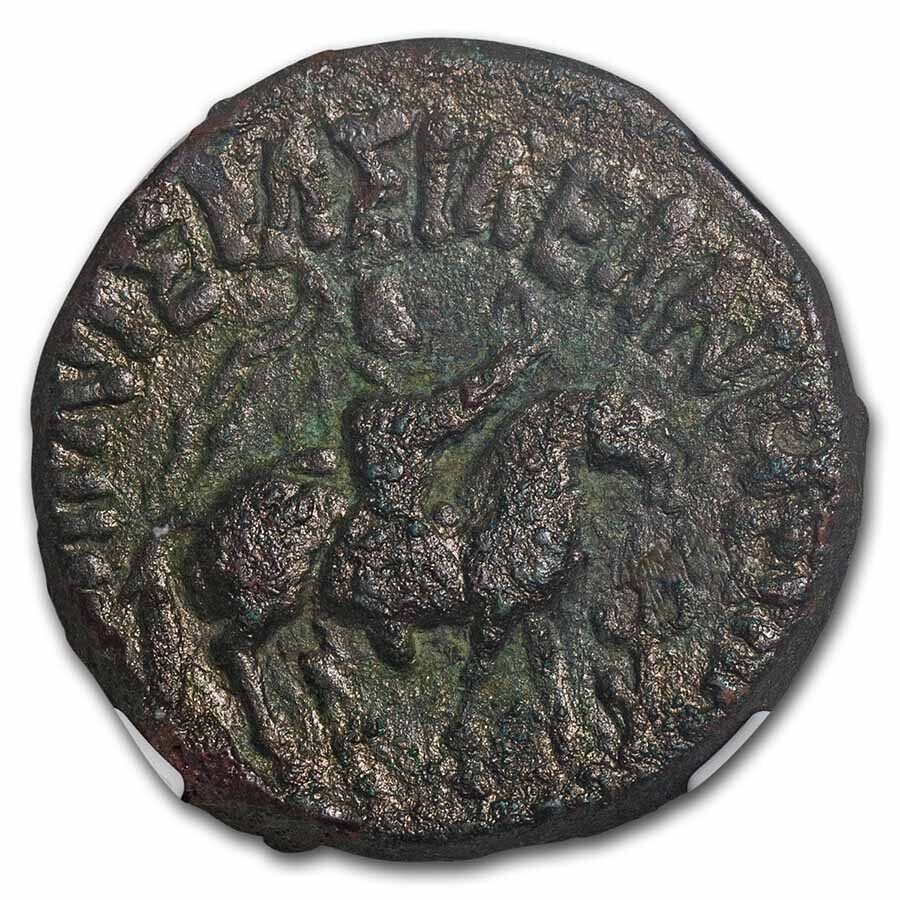 Indo-Scythian AE Tetradrachm Aspavarma (20-46 AD) VF NGC