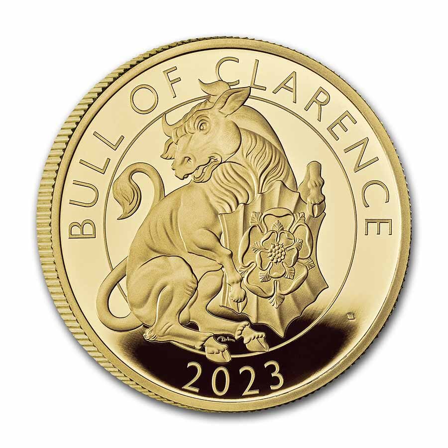 2023 1 oz Gold Royal Tudor Beasts Bull of Clarence Prf (Box/COA)