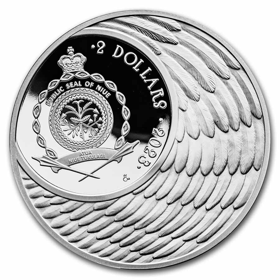 2023 Niue 1 oz Silver Proof Crystal Coin: Angel