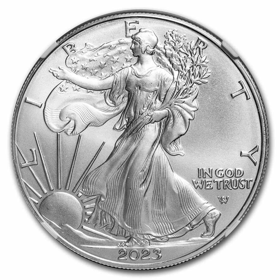 2023-(W) American Silver Eagle MS-69 NGC (ER, Eagle Label)