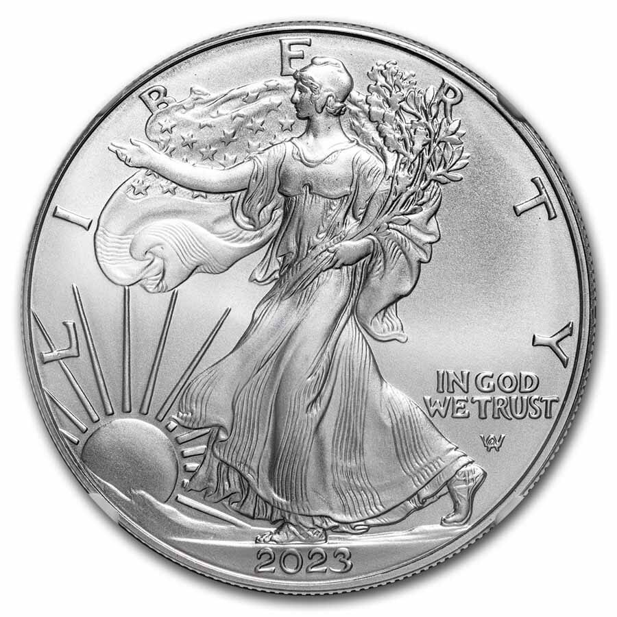 2023 American Silver Eagle MS-69 NGC (ER, Eagle Label)