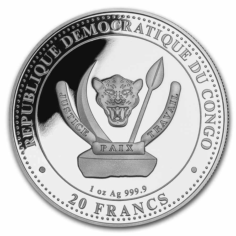 2023 Democratic Rep. of Congo 1 oz Silver Dunkleosteus