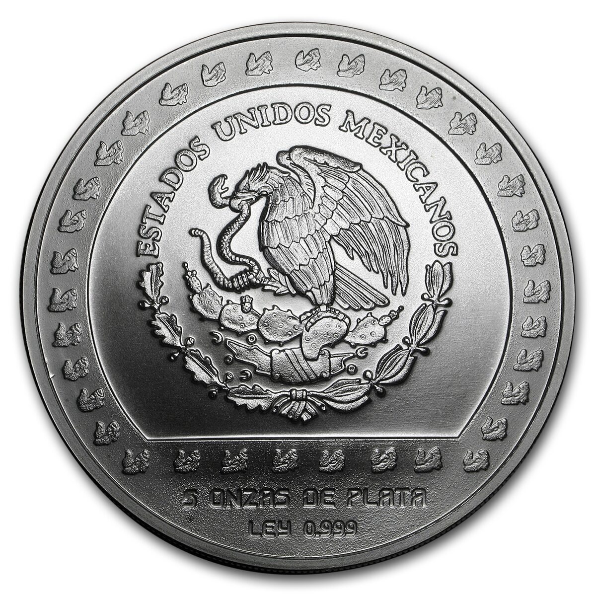 1992 Mexico 5 oz Silver 10,000 Pesos BU