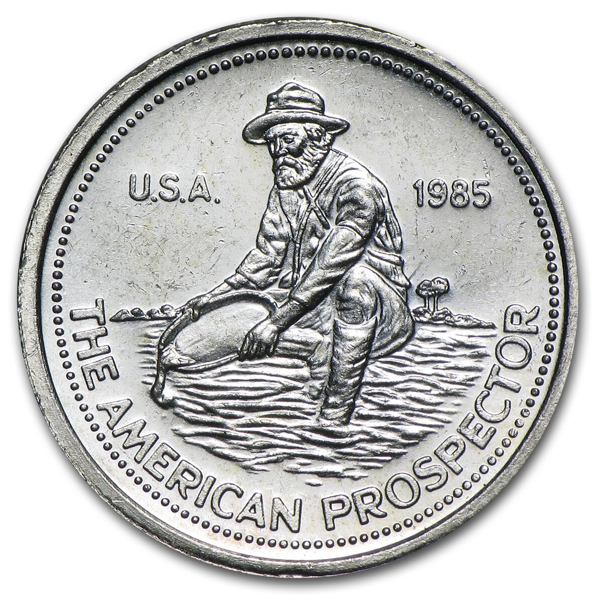 1/10 oz Silver Round - Engelhard Prospector (1985)