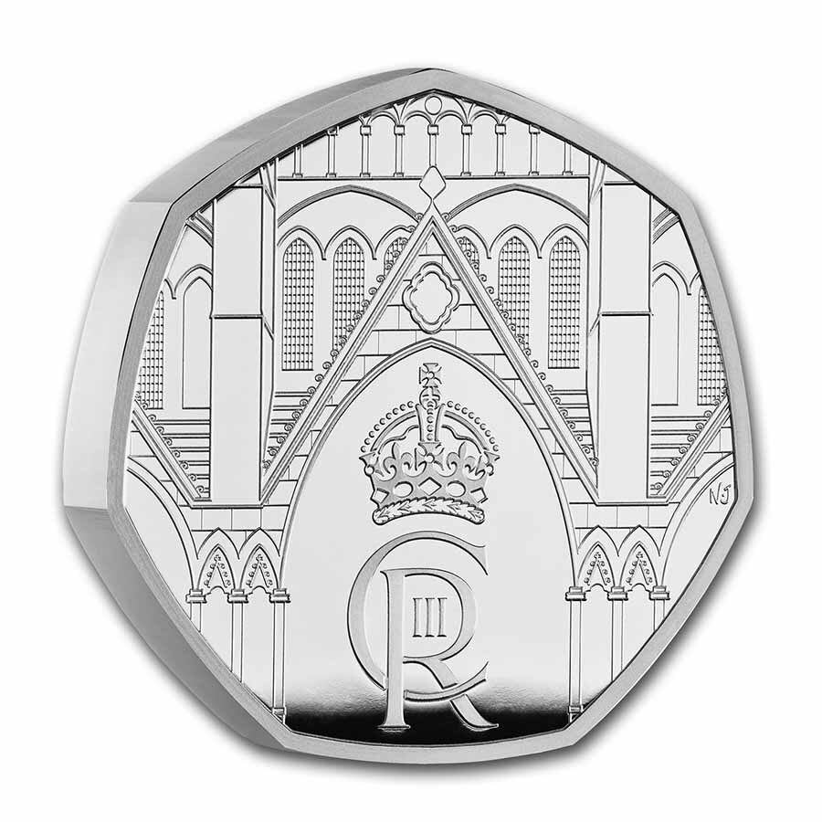 2023 GB The Coronation of His Majesty 50p Ag Prf Piedfort Coin