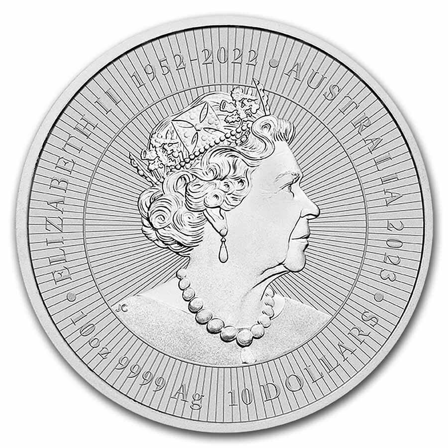 2023 AUS 10 oz Silver Piedfort Kangaroo Mother & Baby Joey BU
